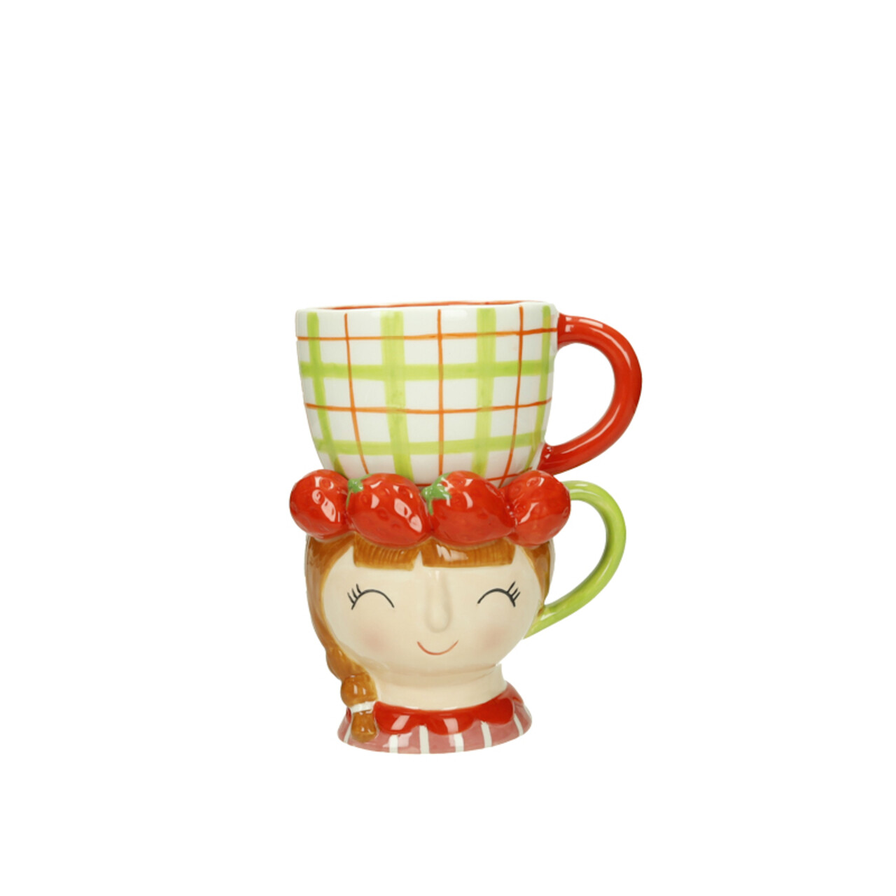Set 2 cesti, Strawberry Double Lady, Brandani, 10.5x17.5 cm, dolomit - imagine 3